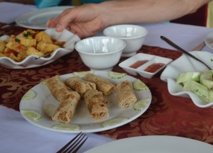 Eating Springrolls, Best Halong Bay Overnight Cruise Tours from Hanoi