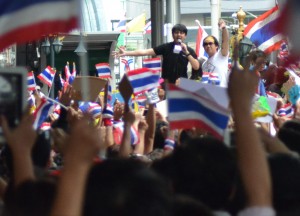 Crowds Outside Terminal 21 Crowds of Thai Flags, Amnesty Bill Protests, Is Bangkok Safe for Travel