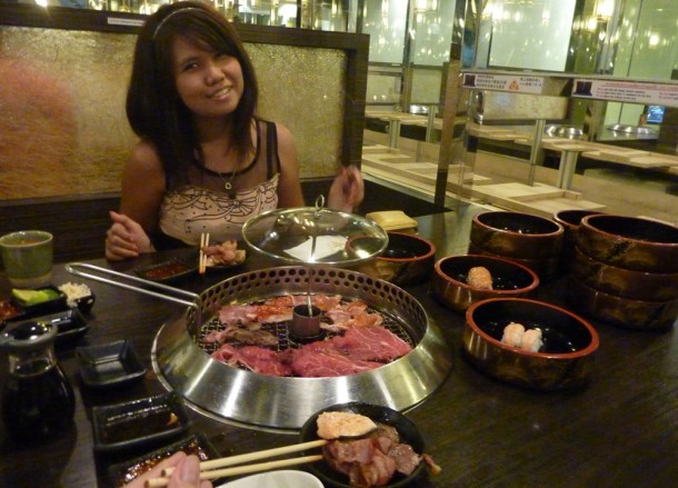 Table Top Barbecue Table Top Barbecue, Hajime Robot Restaurant, Bangkok, Japanese Yakiniku Barbecue