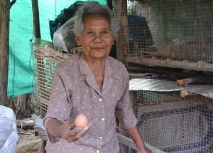 Yai Collecting Eggs Collecting Eggs, Living in Thailand, Nang Rong, Simple life Rural Thailand