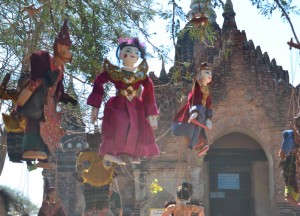 Puppets Outside Temple Burmese Puppets Outside Temple, Two Days in Bagan and Mount Popa, Myanmar